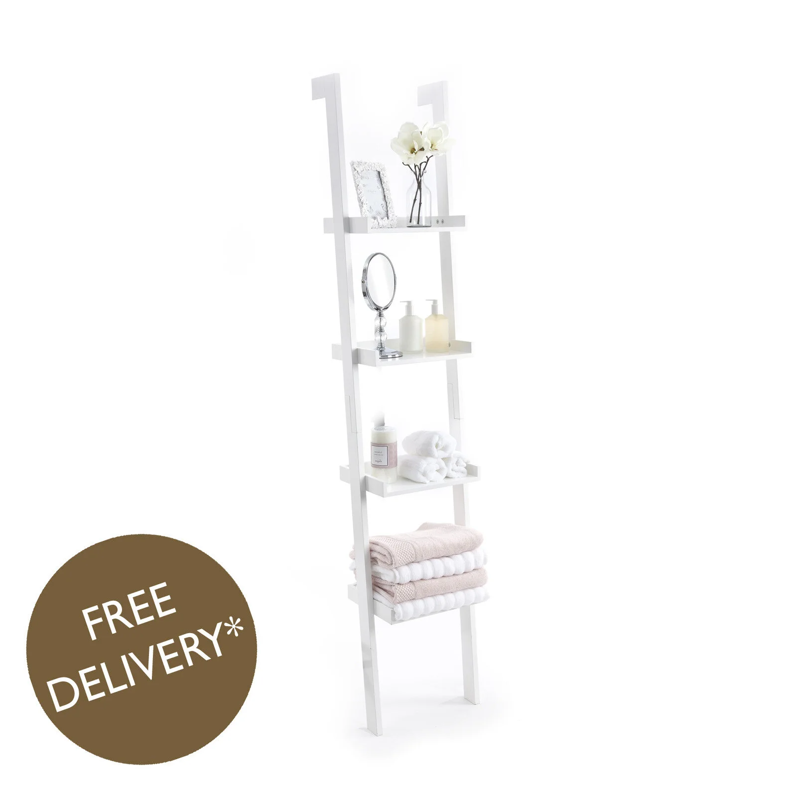 Sennen Leaning Ladder Bookshelf // White — Interior White